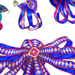 Hermès Les Rubans du Cheval Black Silk Twill Scarf